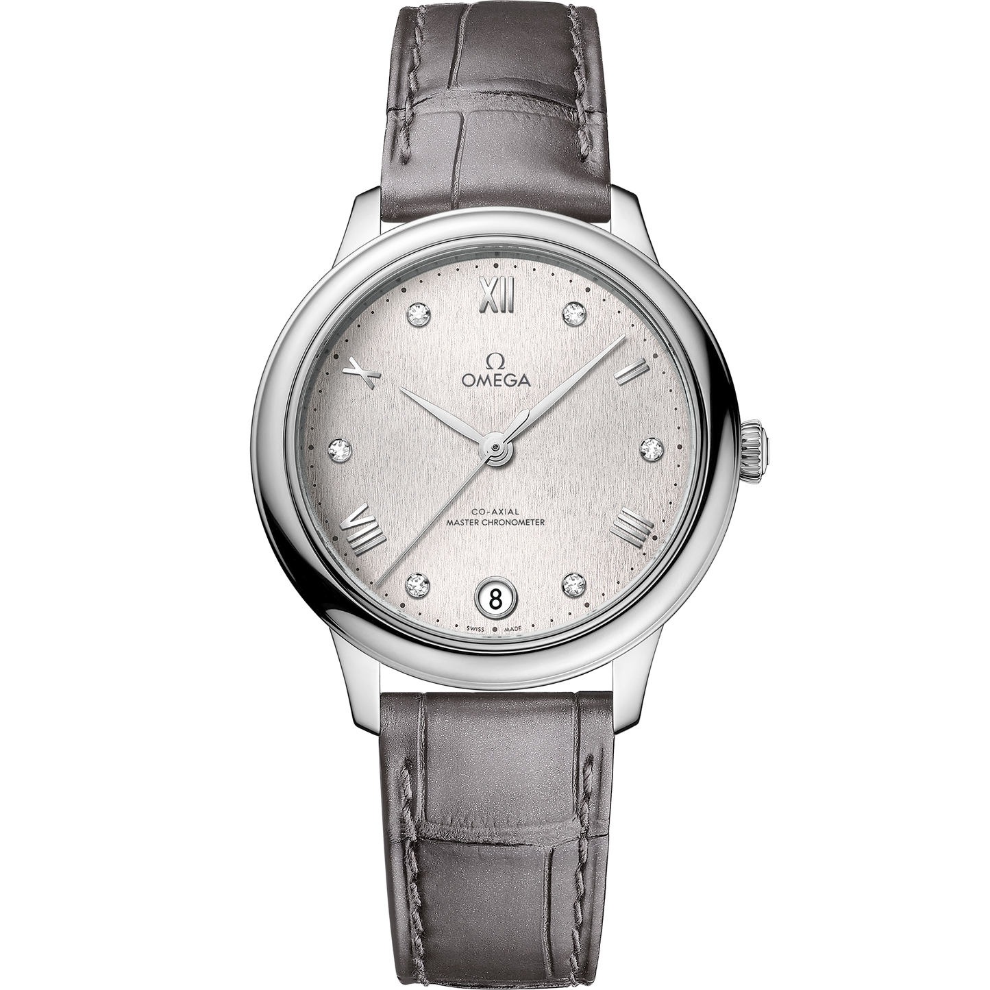 De Ville Prestige 34 mm, steel on leather strap - 434.13.34.20.52.001