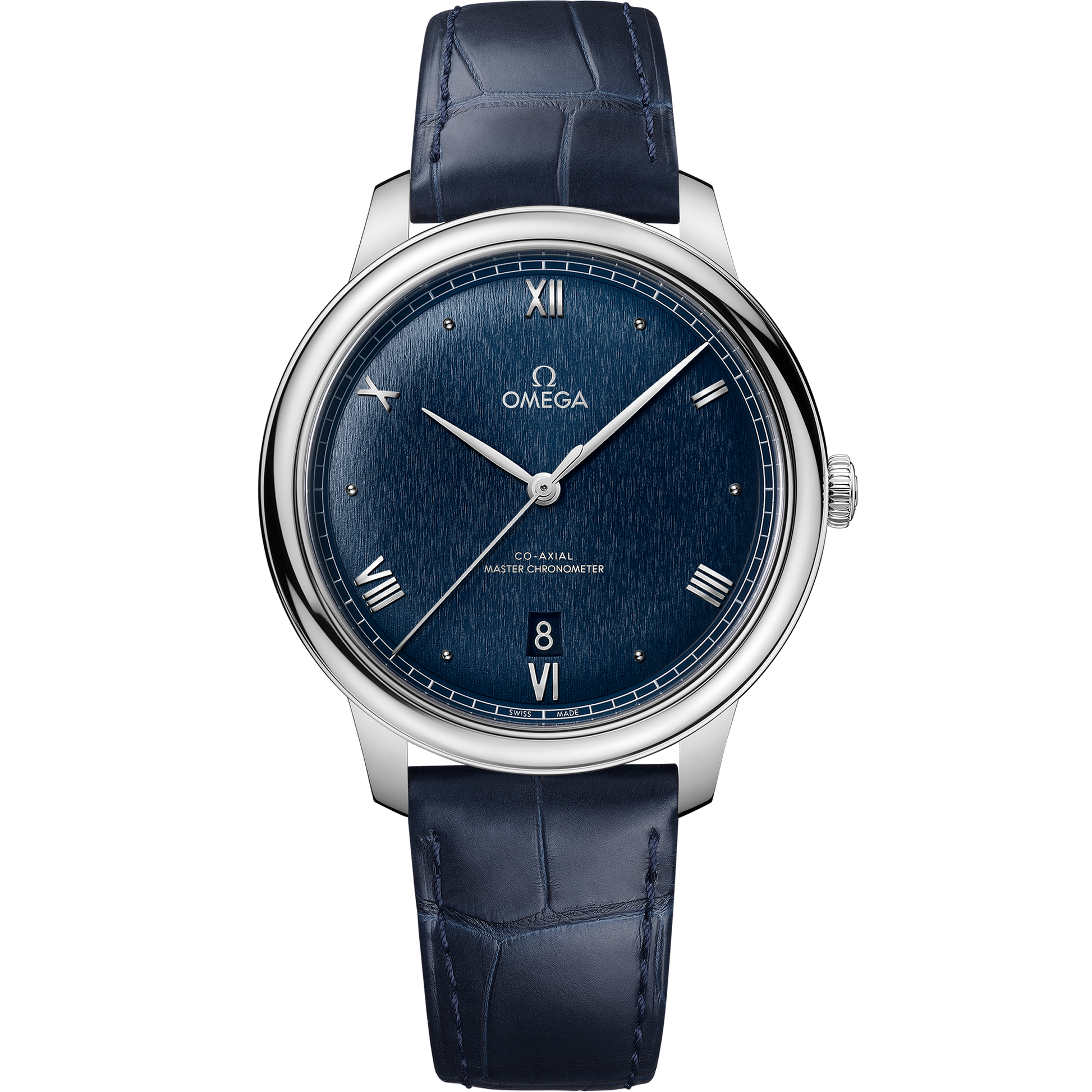 De Ville Prestige 40 mm, steel on leather strap - 434.13.40.20.03.001