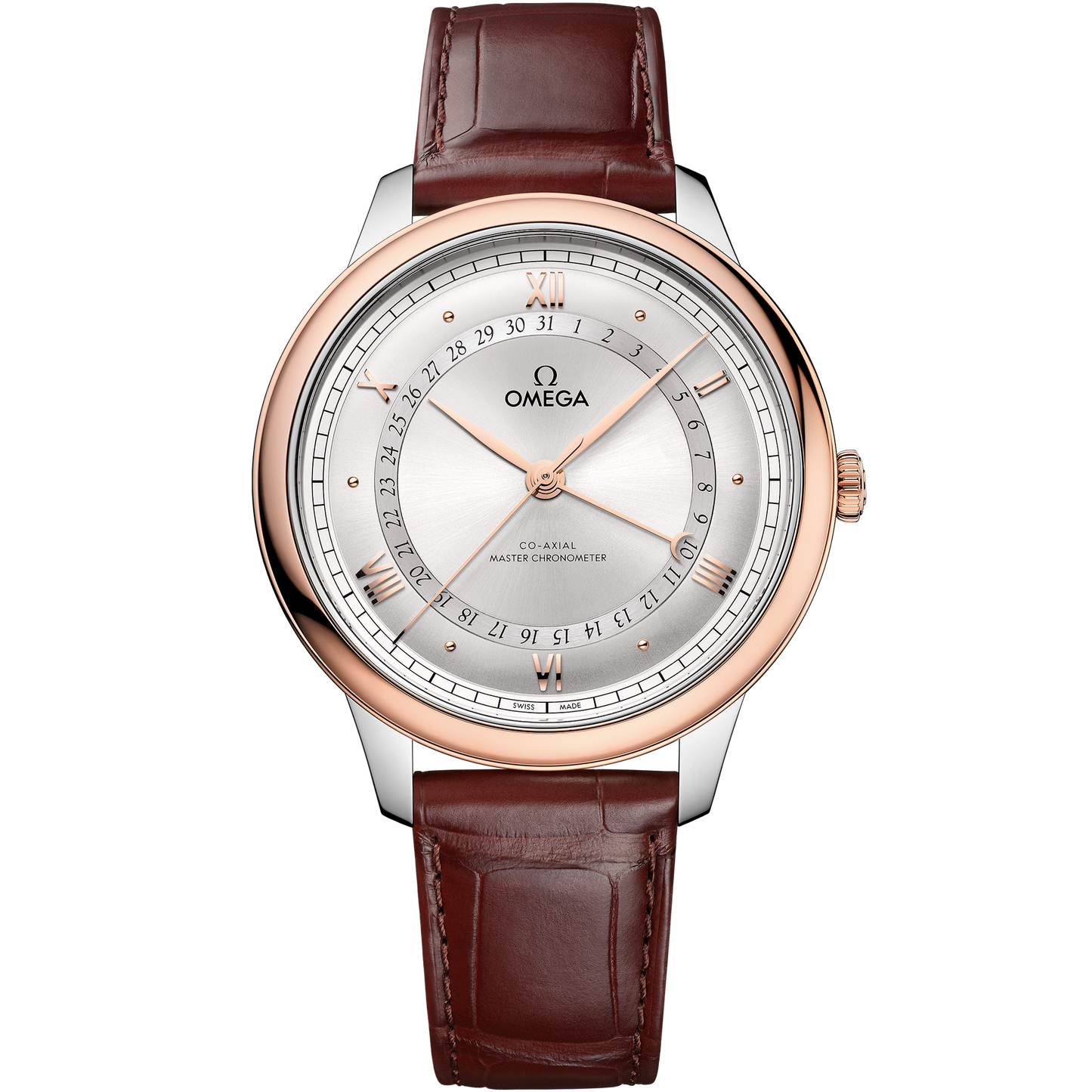 De Ville Prestige 42 mm, steel - Sedna™ gold on alligator - 434.23.42.22.02.001