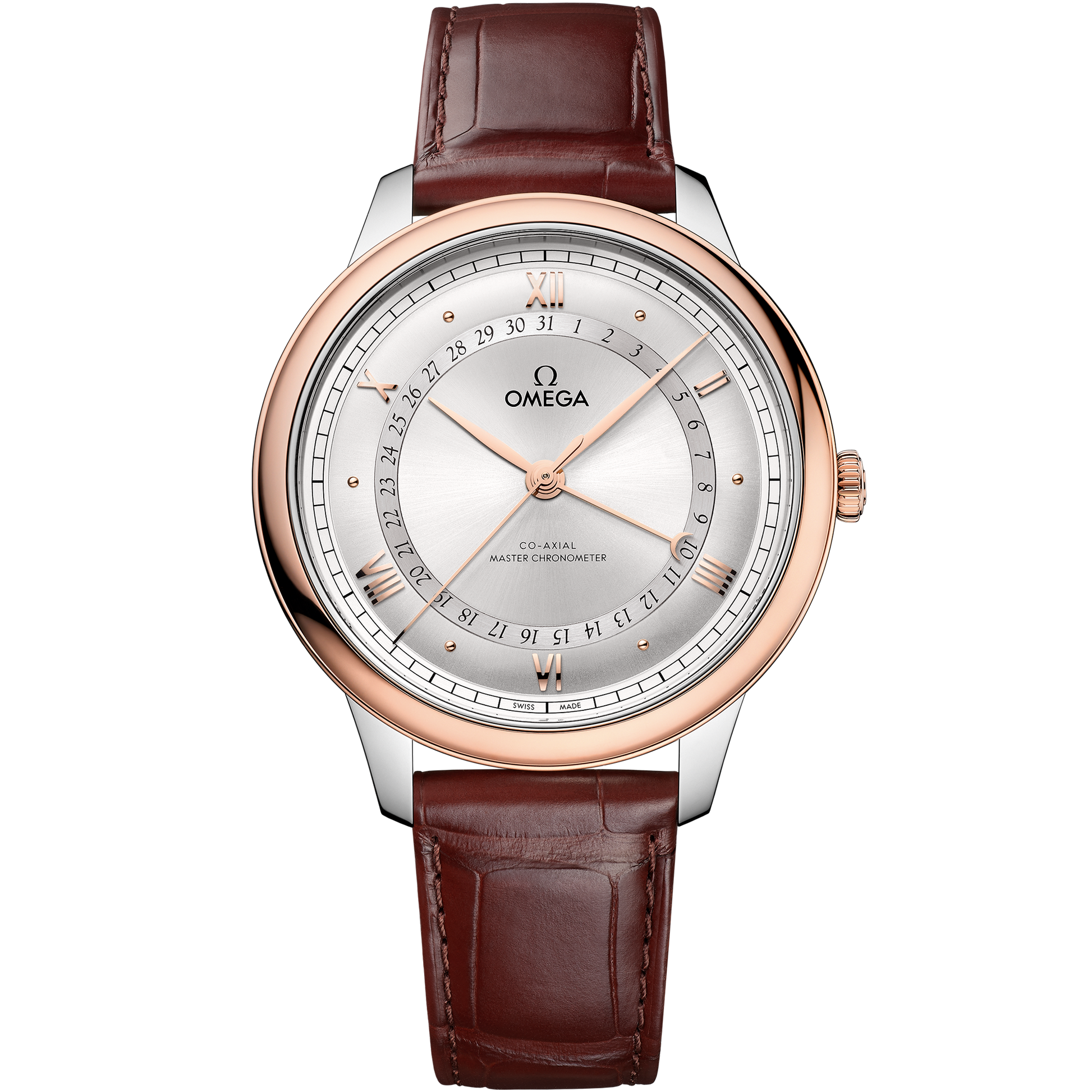 De Ville Prestige 42 mm, steel - Sedna™ gold on alligator - 434.23.42.22.02.001