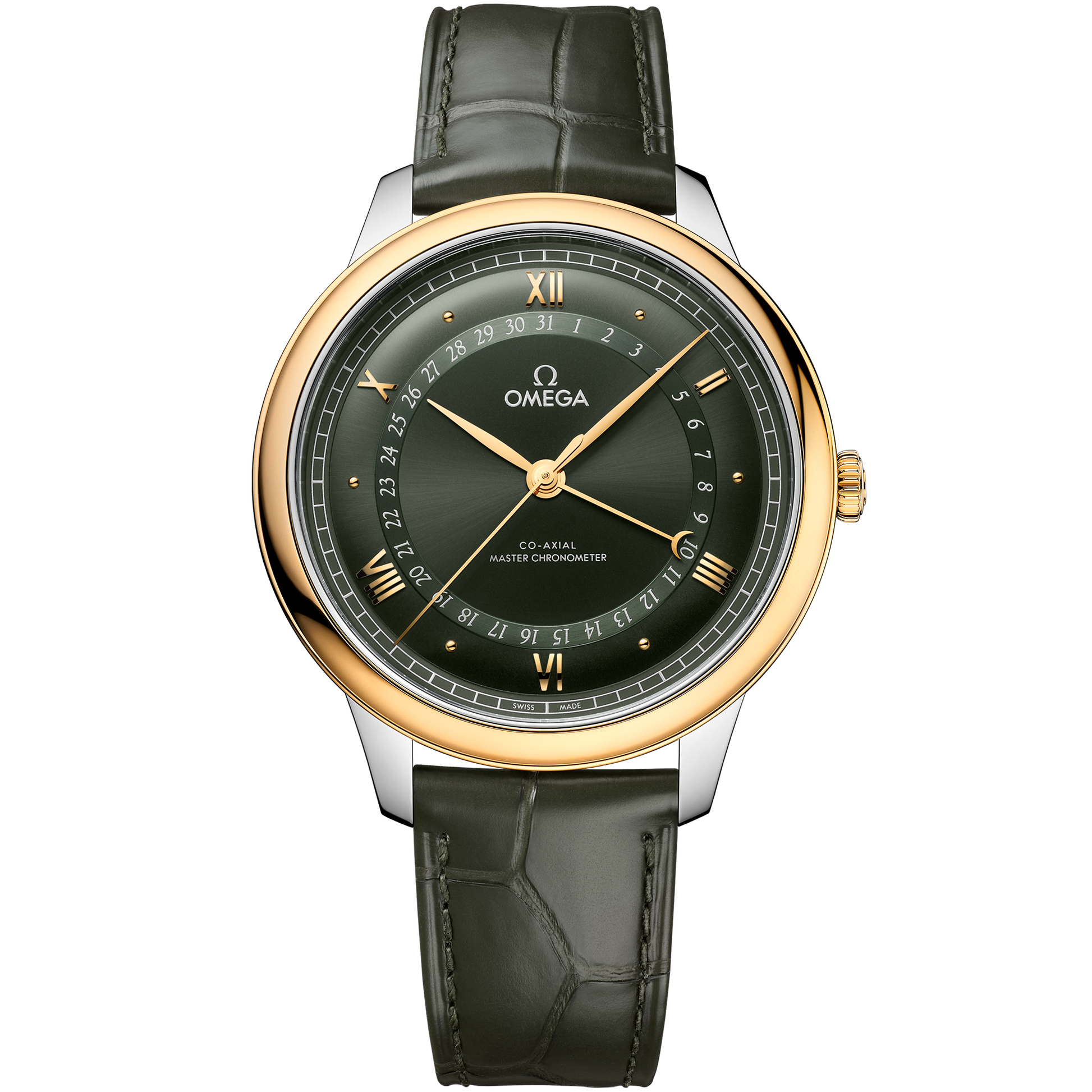 De Ville Prestige 42 mm, steel - yellow gold on alligator - 434.23.42.22.10.001