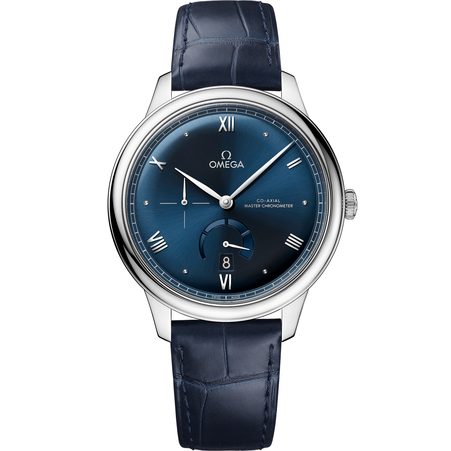 De Ville Prestige 41 mm, steel on leather strap - 434.13.41.21.03.002