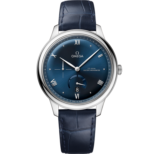 De Ville Prestige 41 mm, steel on leather strap - 434.13.41.21.03.002