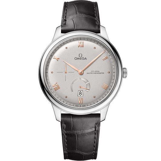De Ville Prestige 41 mm, steel on leather strap - 434.13.41.21.06.001