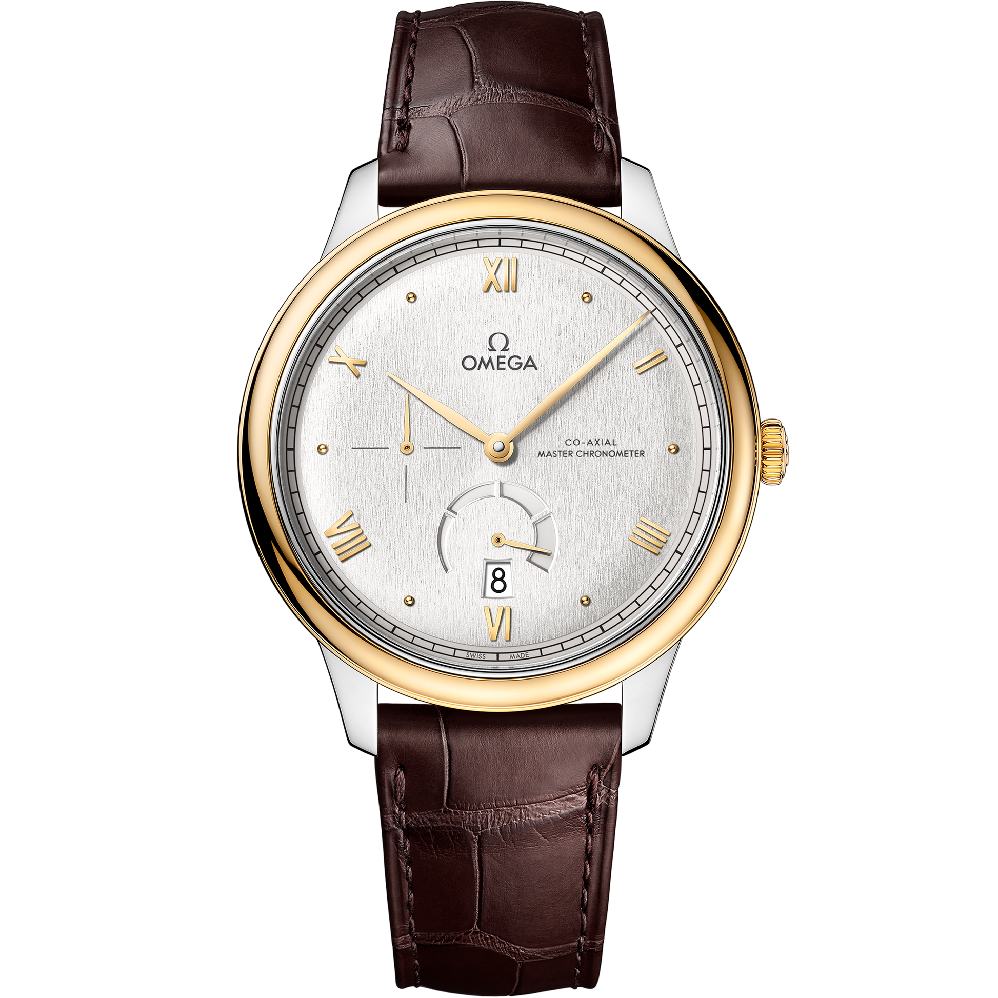 De Ville Prestige 41 mm, steel - yellow gold on leather strap - 434.23.41.21.02.001
