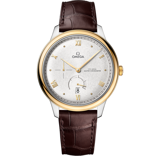 De Ville Prestige 41 mm, steel - yellow gold on leather strap - 434.23.41.21.02.001