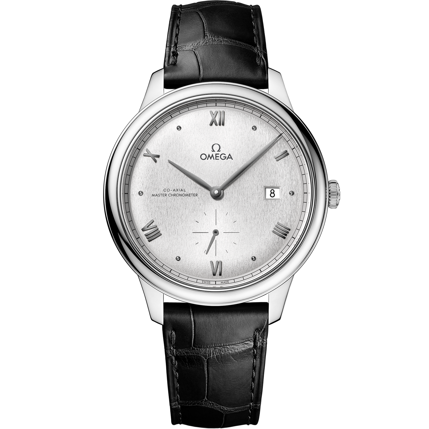 De Ville Prestige 41 mm, steel on leather strap - 434.13.41.20.02.001