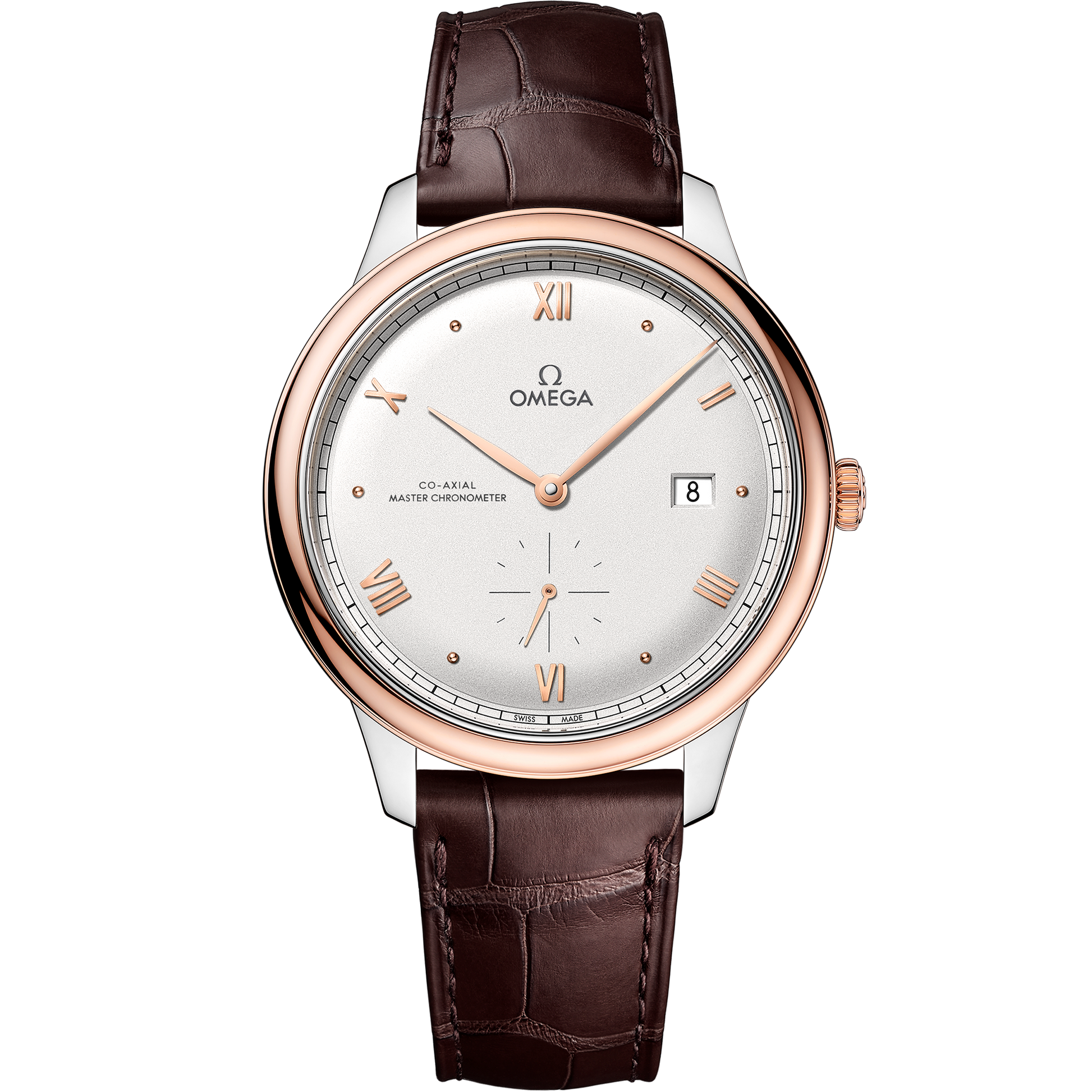 De Ville Prestige 41 mm, steel - Sedna™ gold on leather strap - 434.23.41.20.02.001