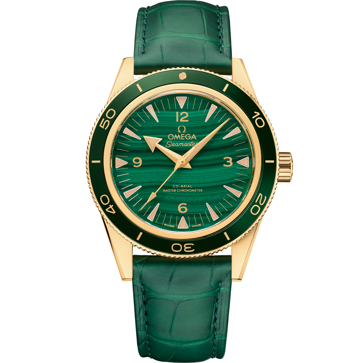 Seamaster 300 41 mm, yellow gold on leather strap - 234.63.41.21.99.001