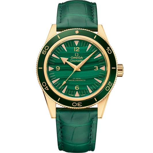 Seamaster 300 41 mm, yellow gold on leather strap - 234.63.41.21.99.001