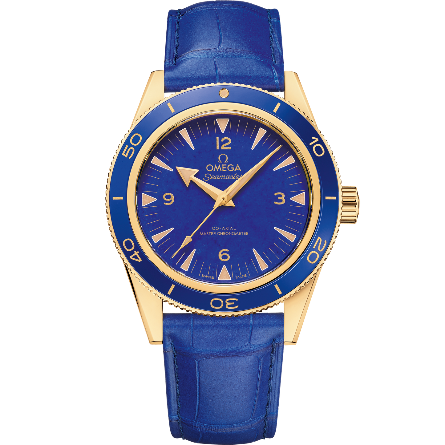 Seamaster 300 41 mm, yellow gold on leather strap - 234.63.41.21.99.002