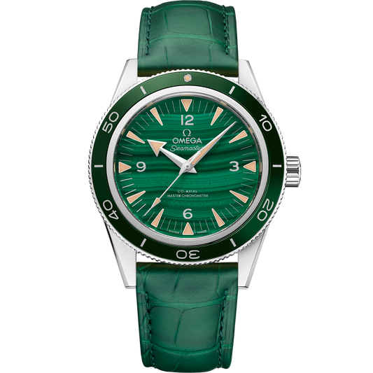 Seamaster 300 41 mm, platinum on leather strap - 234.93.41.21.99.001