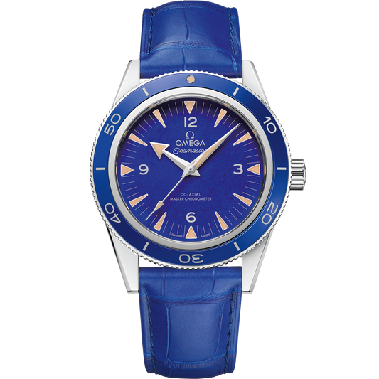 Seamaster 300 41 mm, platinum on leather strap - 234.93.41.21.99.002