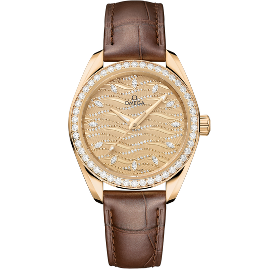 Seamaster Aqua Terra 150M 34 mm, Moonshine™ gold on alligator - 220.58.34.20.99.008