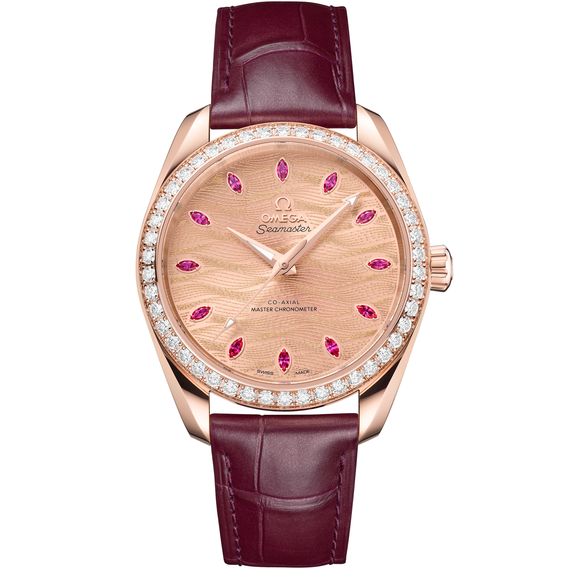 Seamaster Aqua Terra 150M 38 mm, Sedna™ gold on leather strap - 220.58.38.20.99.007