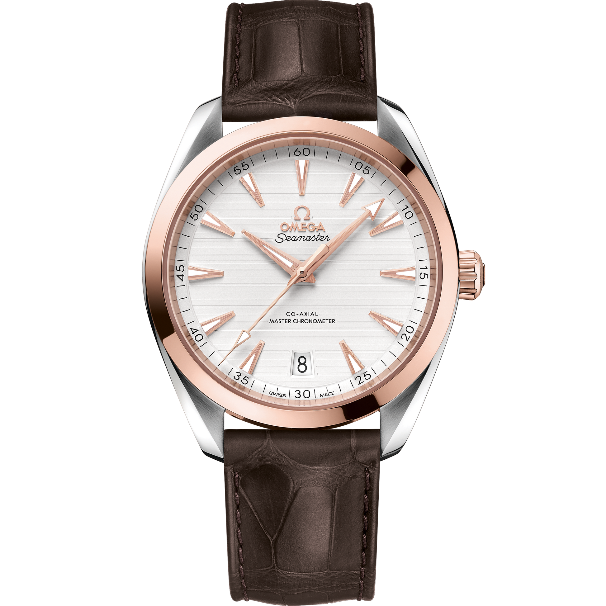 Seamaster Aqua Terra 150M 41 mm, steel - Sedna™ gold on leather strap - 220.23.41.21.02.001