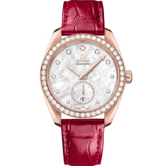 Seamaster Aqua Terra 150M 38 mm, Sedna™ gold on leather strap - 220.58.38.20.55.002