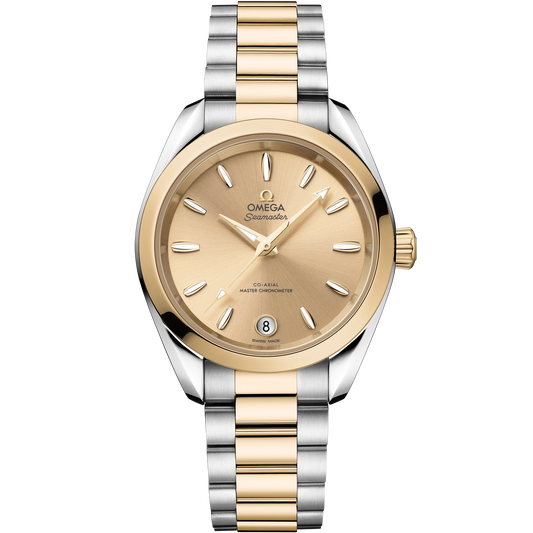 Seamaster Aqua Terra Shades 34 mm, steel - Moonshine™ gold on steel - Moonshine™ gold - 220.20.34.20.08.001