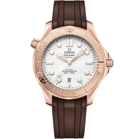 Seamaster Diver 300M 42 mm, Sedna™ gold on rubber strap - 210.52.42.20.04.001