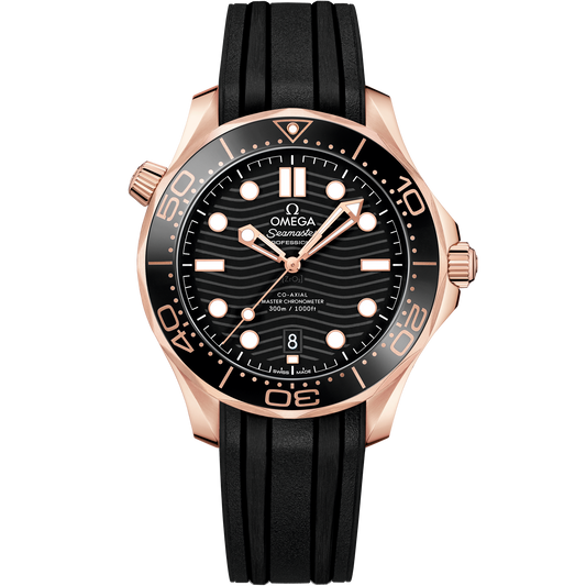 Seamaster Diver 300M 42 mm, Sedna™ gold on rubber strap - 210.62.42.20.01.002