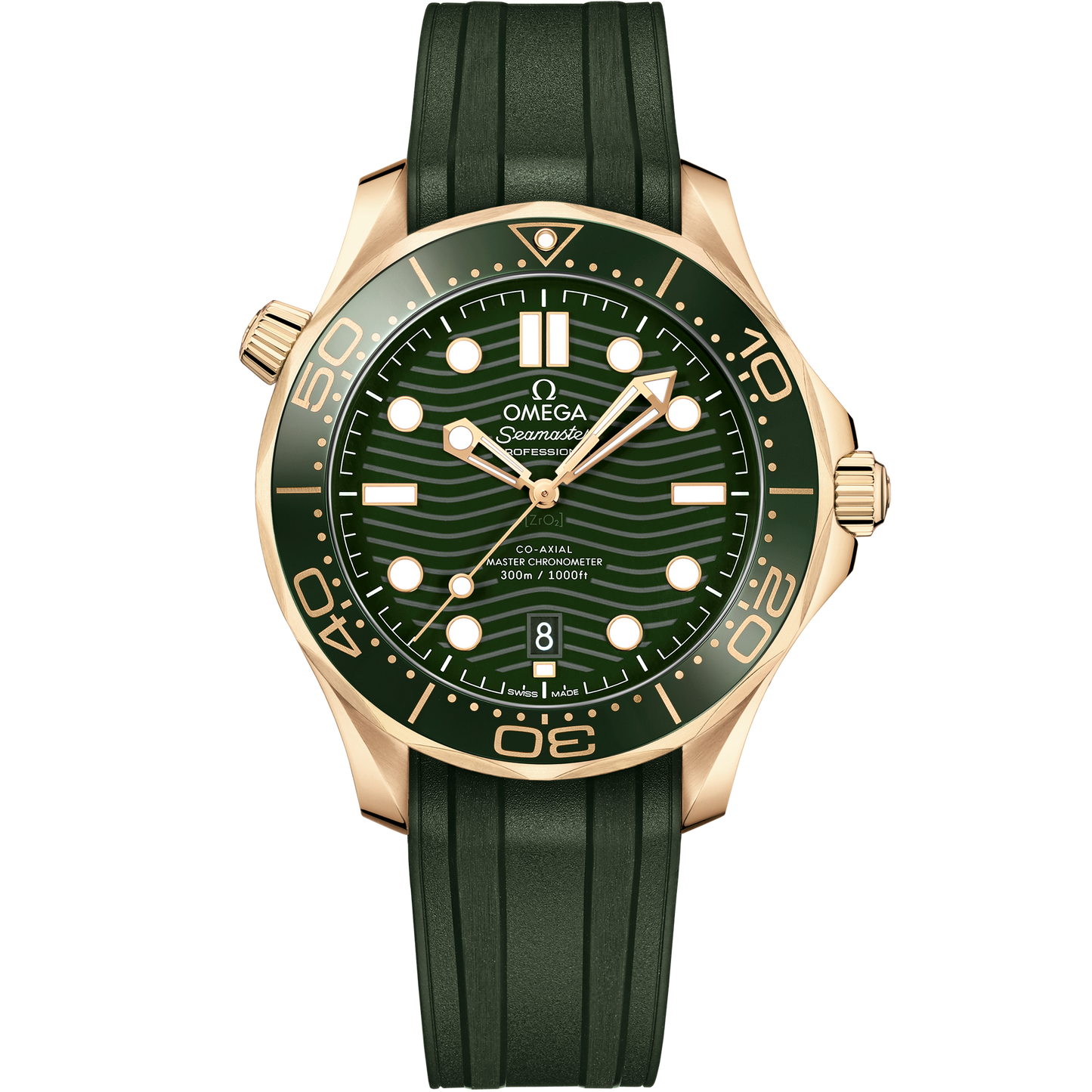 Seamaster Diver 300M 42 mm, Moonshine™ gold on rubber strap - 210.62.42.20.10.001