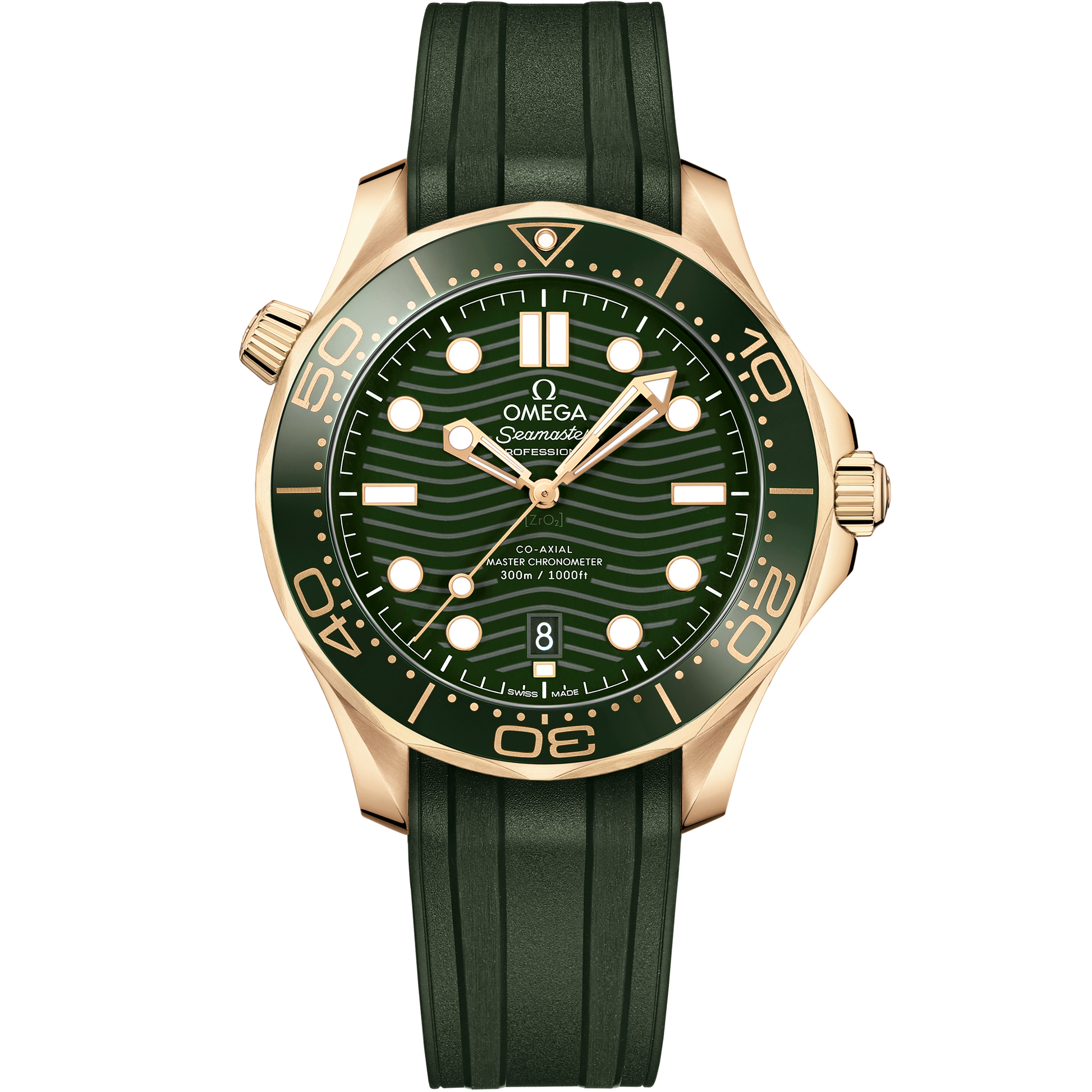 Seamaster Diver 300M 42 mm, Moonshine™ gold on rubber strap - 210.62.42.20.10.001