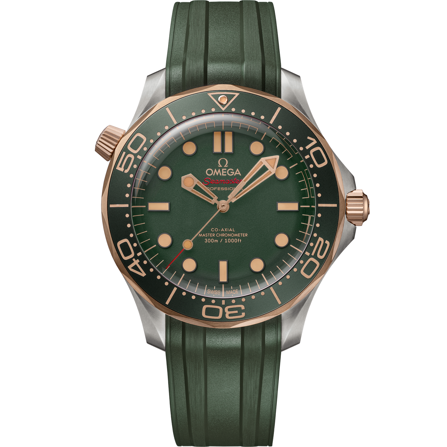 Seamaster Diver 300M 42 mm, titanium - Bronze gold on rubber strap - 210.92.42.20.10.001