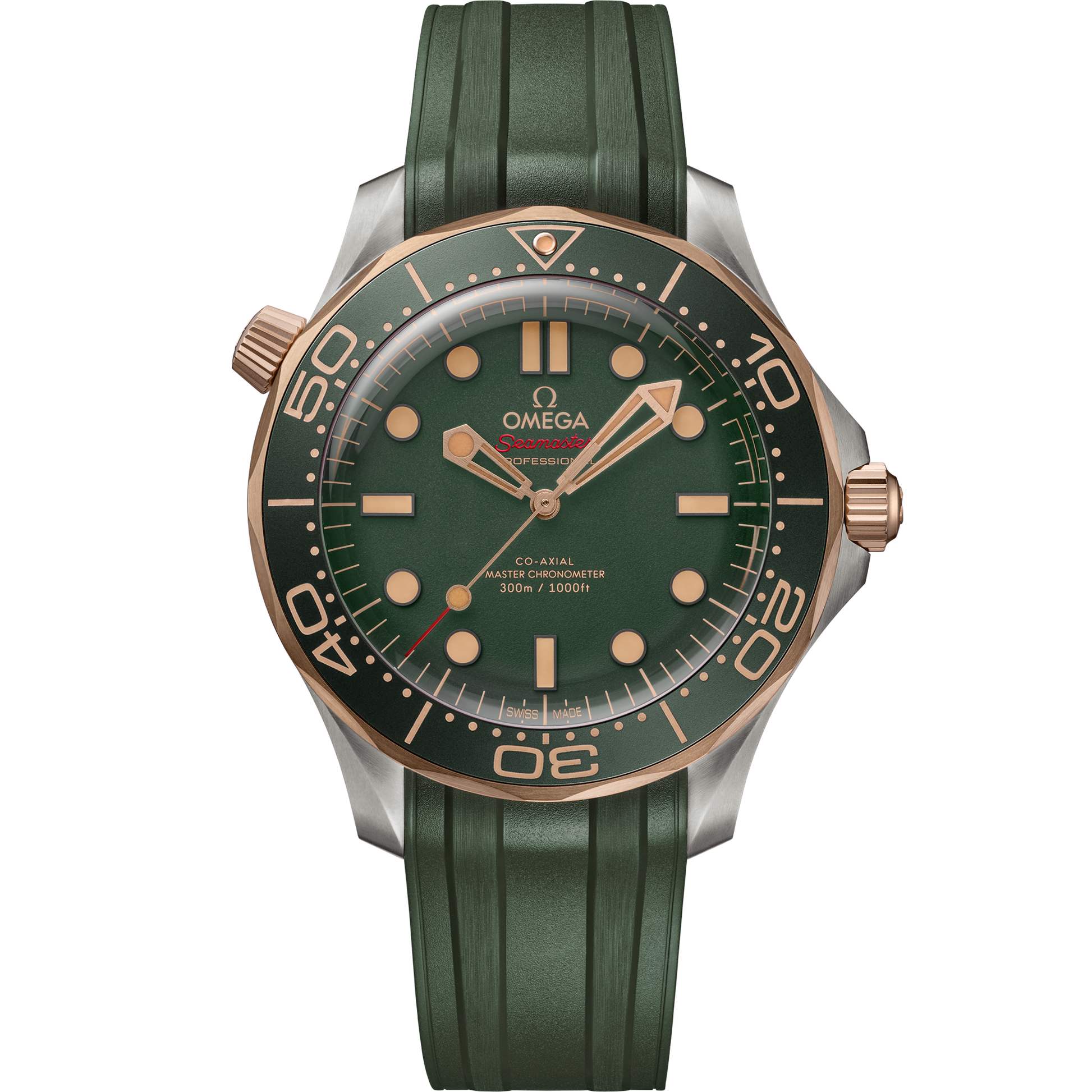 Seamaster Diver 300M 42 mm, titanium - Bronze gold on rubber strap - 210.92.42.20.10.001