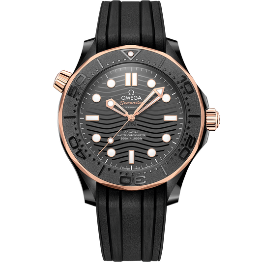 Seamaster Diver 300M 43.5 mm, black ceramic on rubber strap - 210.62.44.20.01.001