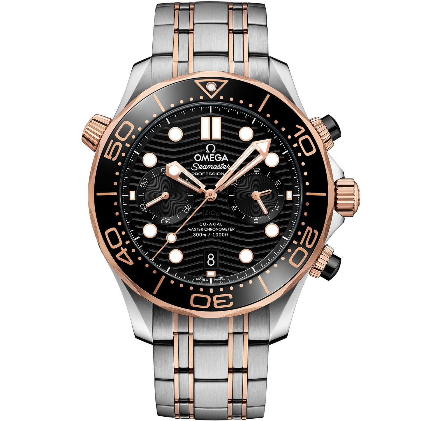 Seamaster Diver 300M 44 mm, steel - Sedna™ gold on steel - Sedna™ gold - 210.20.44.51.01.001