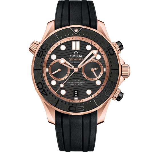 Seamaster Diver 300M 44 mm, Sedna™ gold on rubber strap - 210.62.44.51.01.001