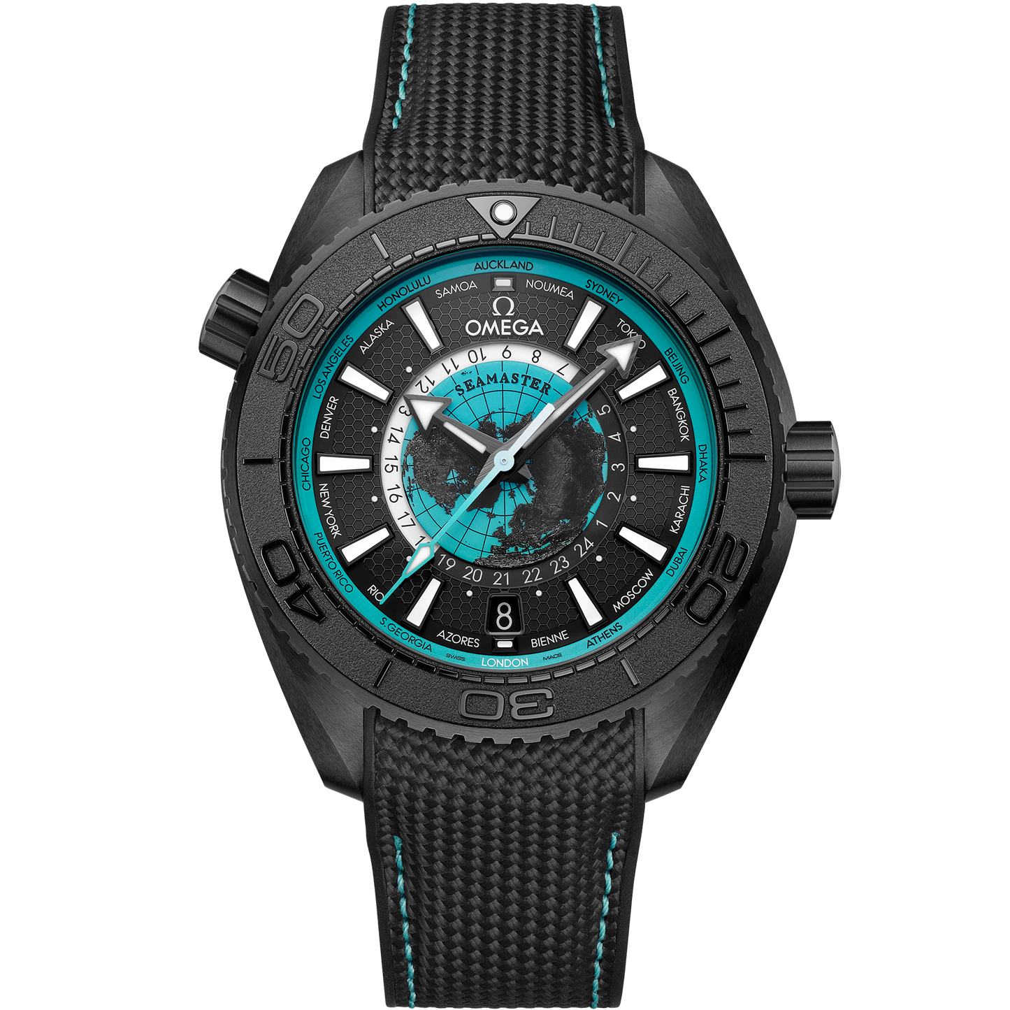 Seamaster Planet Ocean 600M 45.5 mm, black ceramic on rubber strap - 215.92.46.22.01.006