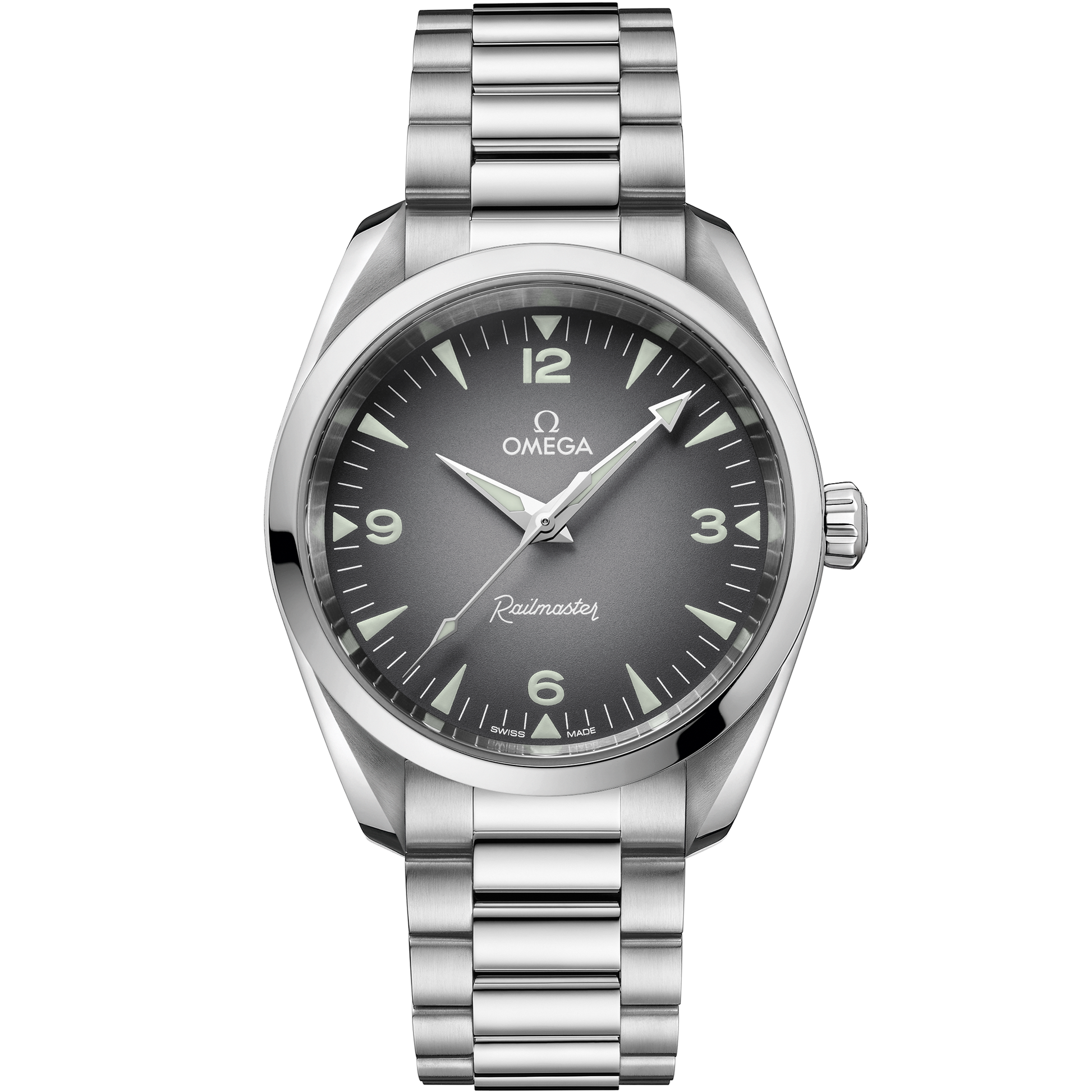 Seamaster Railmaster 38 mm, steel on steel - 235.10.38.20.06.001