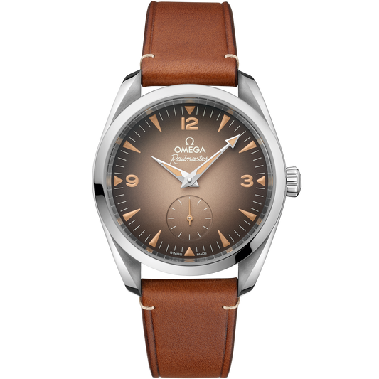 Seamaster Railmaster 38 mm, steel on leather strap - 235.12.38.20.13.001