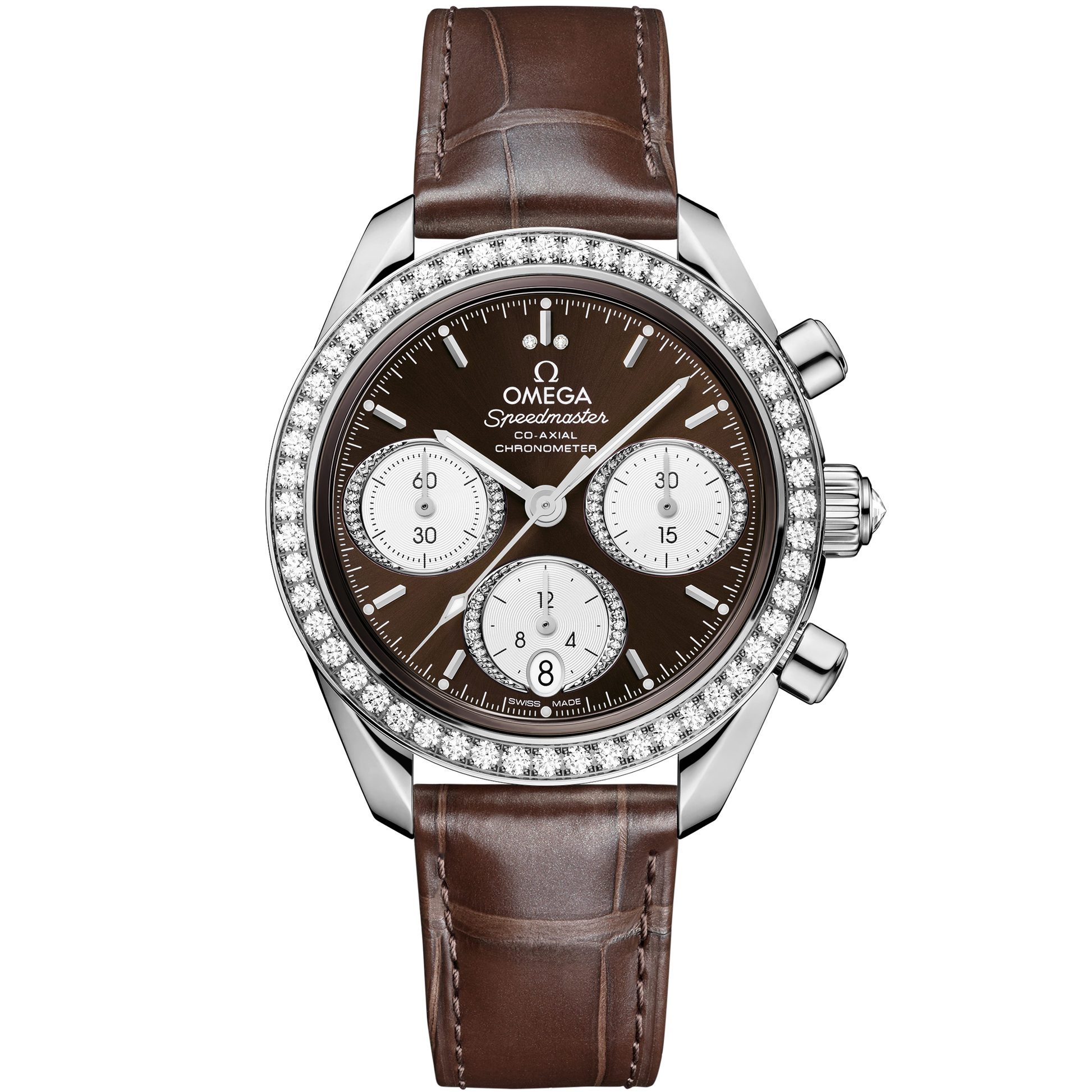 Speedmaster 38 mm, steel on alligator - 324.18.38.50.63.001