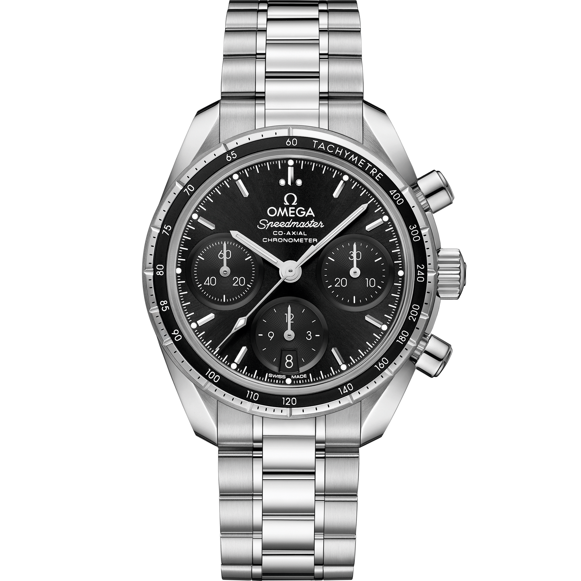 Speedmaster 38 mm, steel on steel - 324.30.38.50.01.001