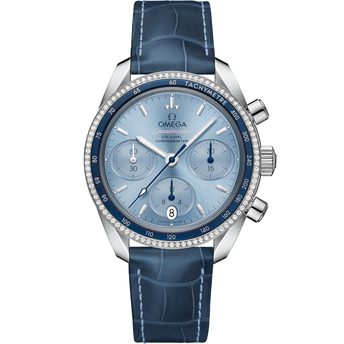 Speedmaster 38 mm, steel on leather strap - 324.38.38.50.03.001