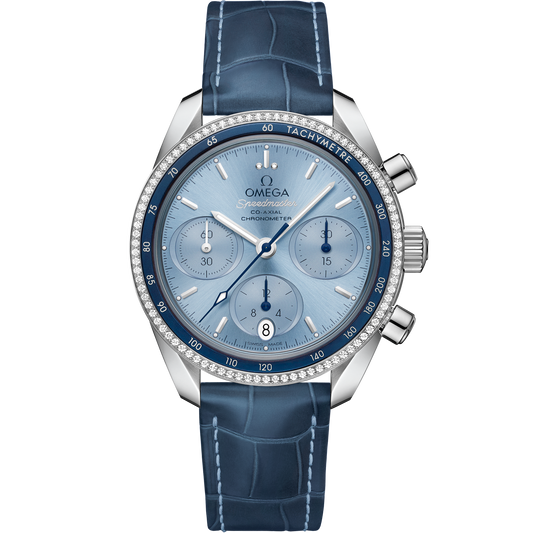 Speedmaster 38 mm, steel on leather strap - 324.38.38.50.03.001