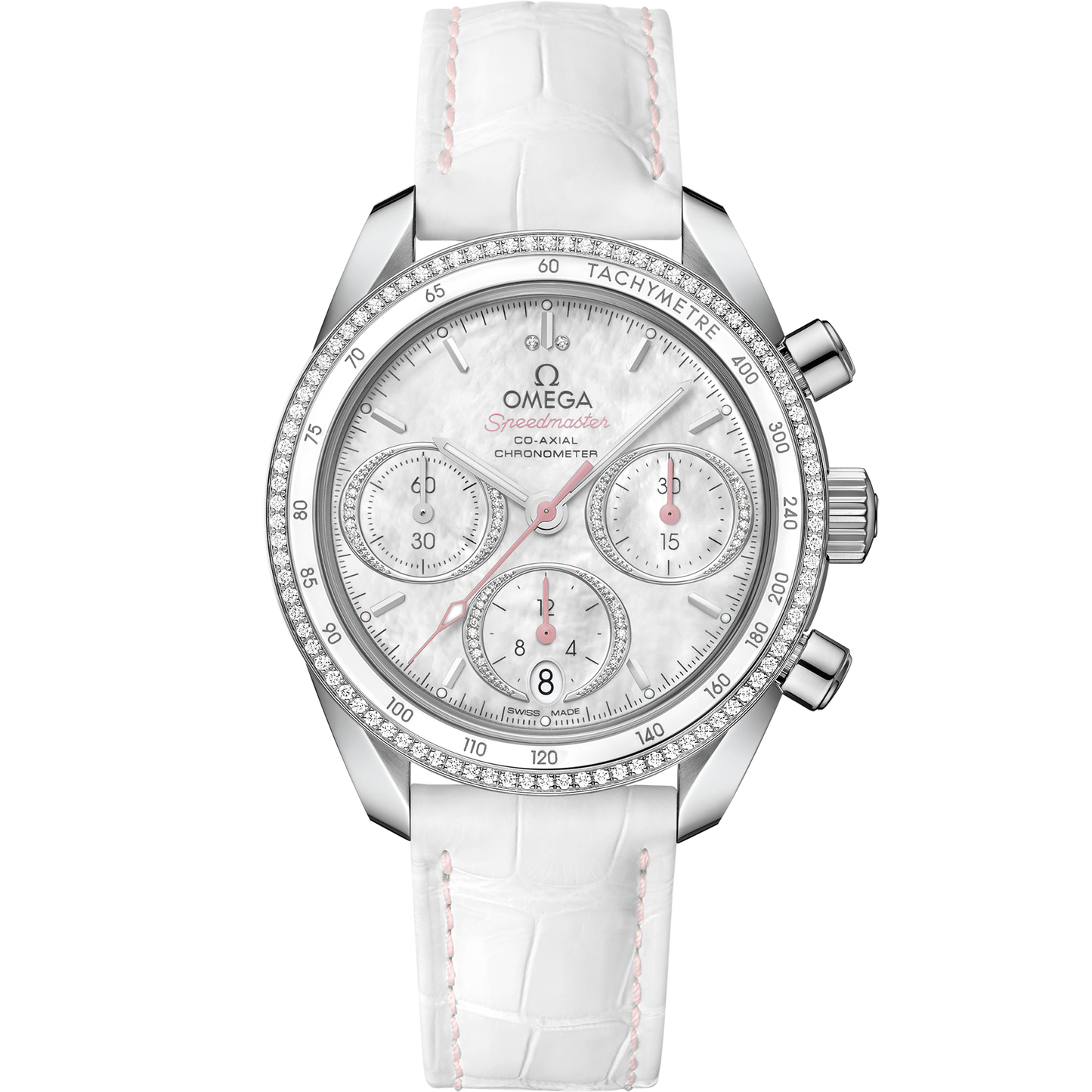 Speedmaster 38 mm, steel on leather strap - 324.38.38.50.55.001