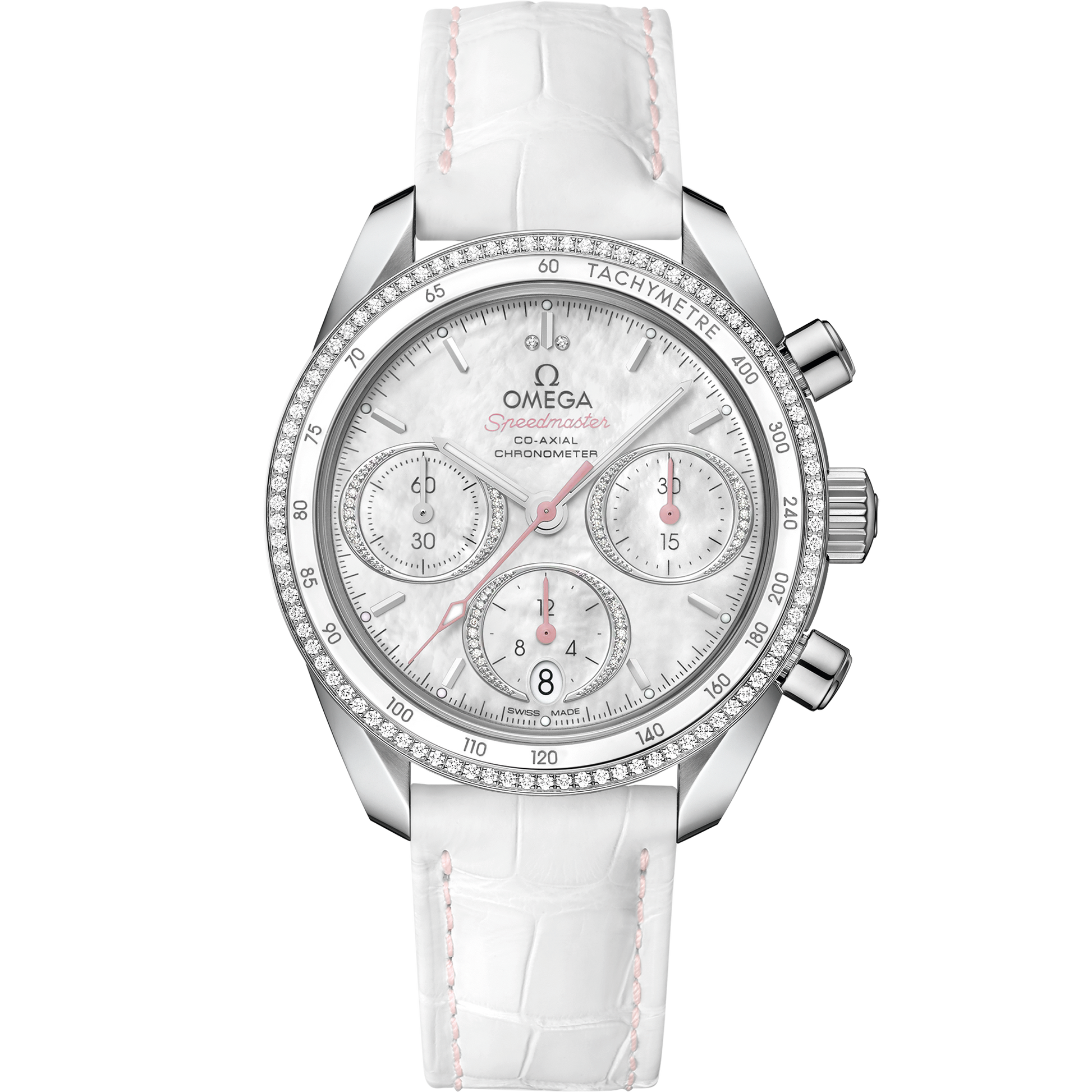 Speedmaster 38 mm, steel on leather strap - 324.38.38.50.55.001