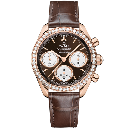 Speedmaster 38 mm, Sedna™ gold on alligator - 324.58.38.50.63.001