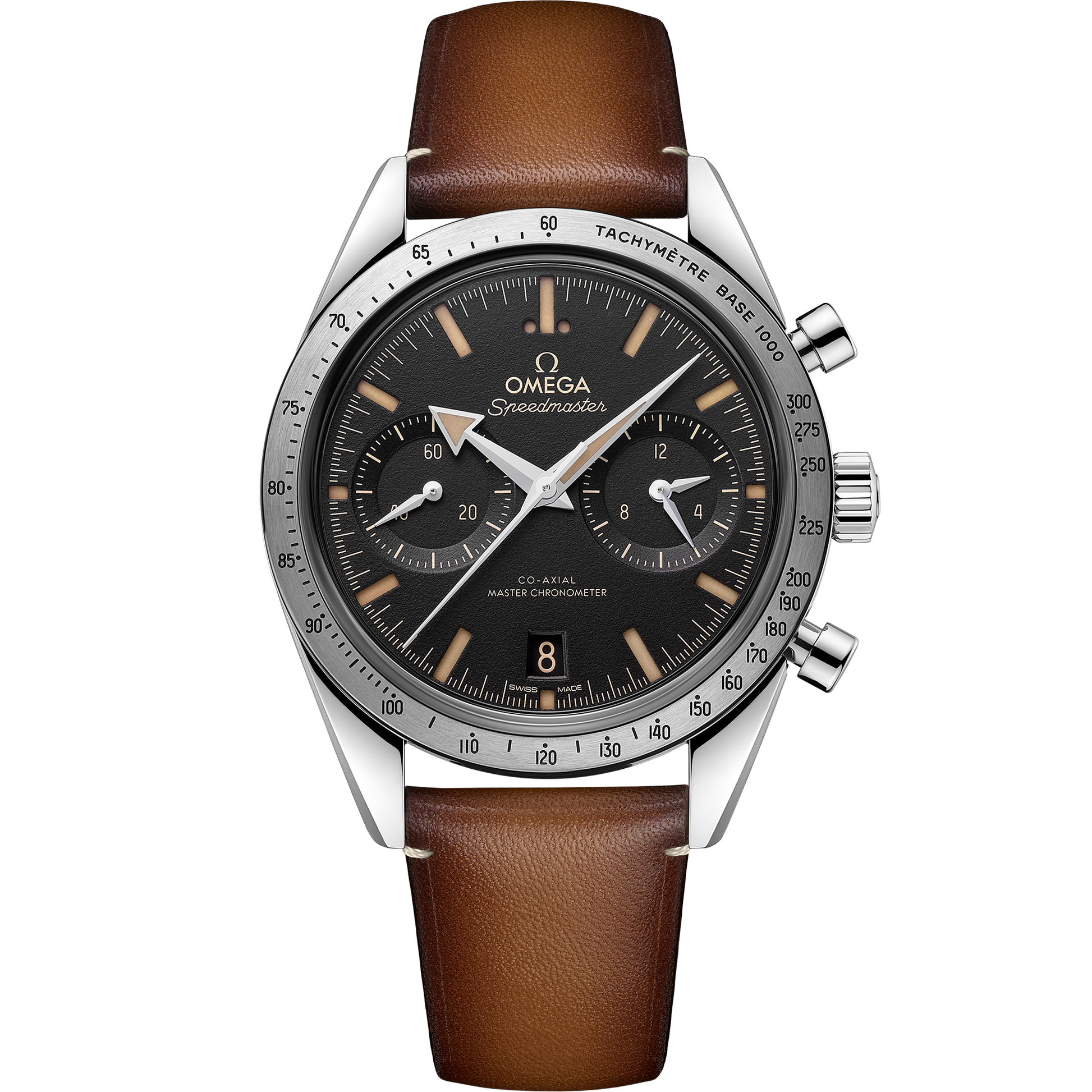Speedmaster '57 40.5 mm, steel on leather strap - 332.12.41.51.01.001