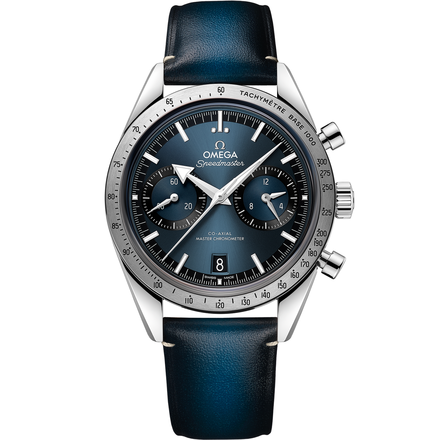 Speedmaster '57 40.5 mm, steel on leather strap - 332.12.41.51.03.001