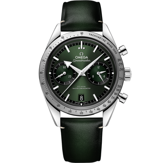 Speedmaster '57 40.5 mm, steel on leather strap - 332.12.41.51.10.001