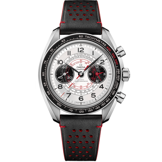 Speedmaster Chronoscope 43 mm, steel on leather strap - 329.32.43.51.02.001