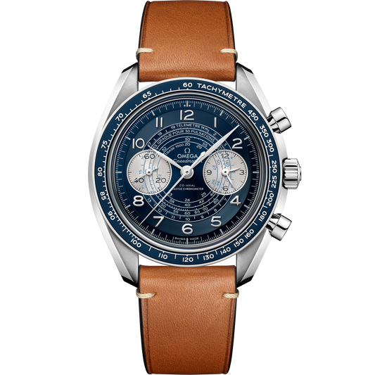 Speedmaster Chronoscope 43 mm, steel on leather strap - 329.32.43.51.03.001