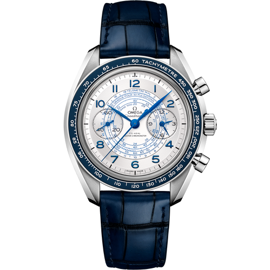 Speedmaster Chronoscope 43 mm, steel on leather strap - 329.33.43.51.02.001