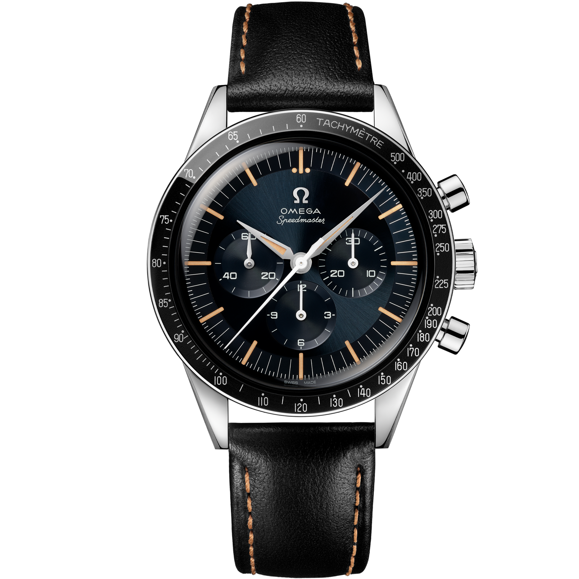 Speedmaster First OMEGA in Space 39.7 mm, steel on leather strap - 310.32.40.50.06.001