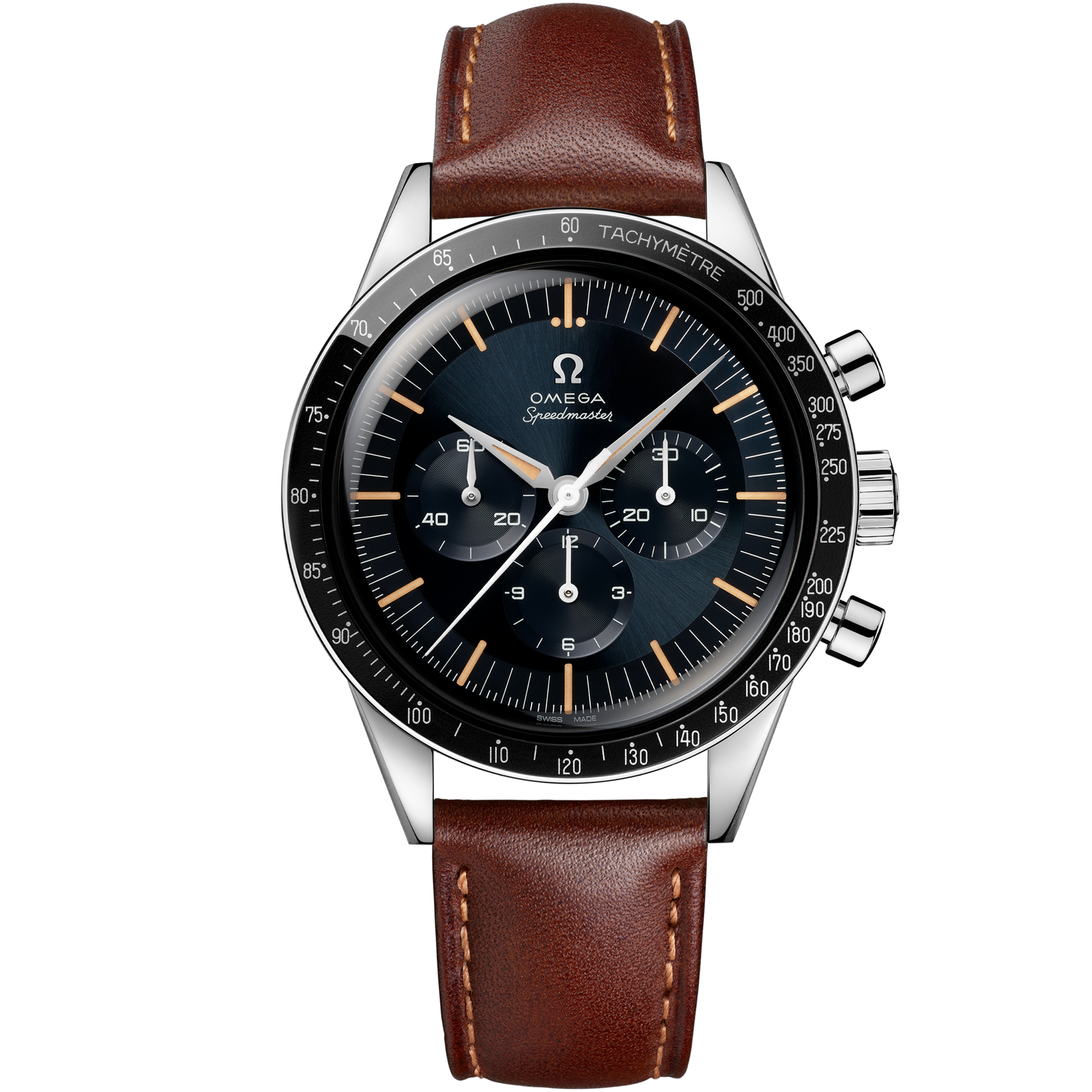 Speedmaster First OMEGA in Space 39.7 mm, steel on leather strap - 310.32.40.50.06.002
