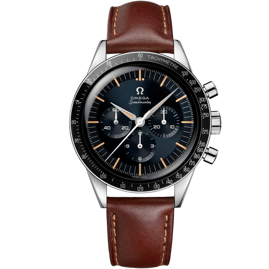 Speedmaster First OMEGA in Space 39.7 mm, steel on leather strap - 310.32.40.50.06.002